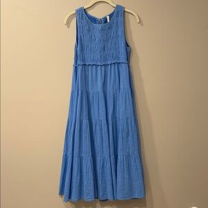 Anthropologie Blue Tiered Midi Dress